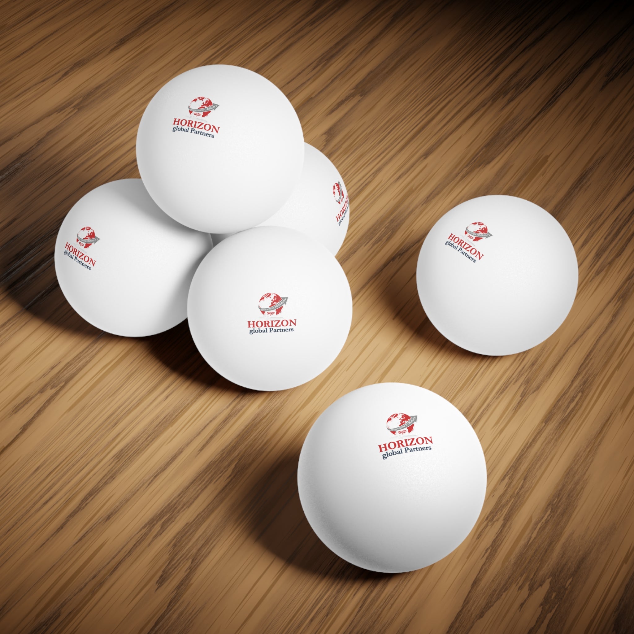 Branded Ping Pong Balls (6-Pack) — Horizon Global Partners Logo